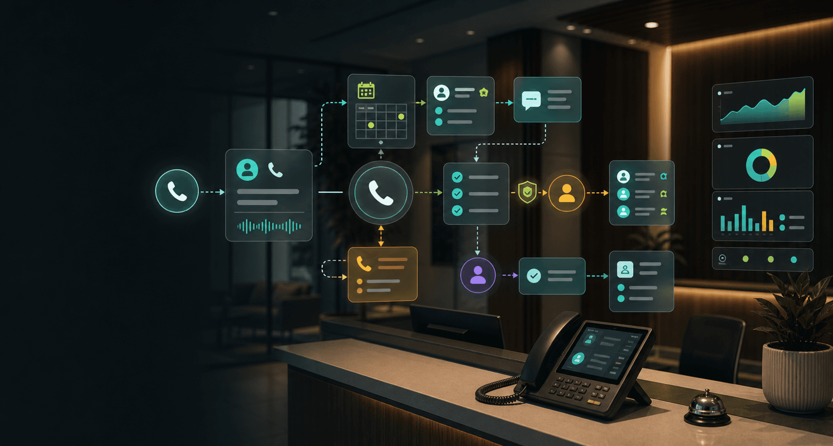 AI workflow automation consulting dashboard for voice agents and business intake optimization